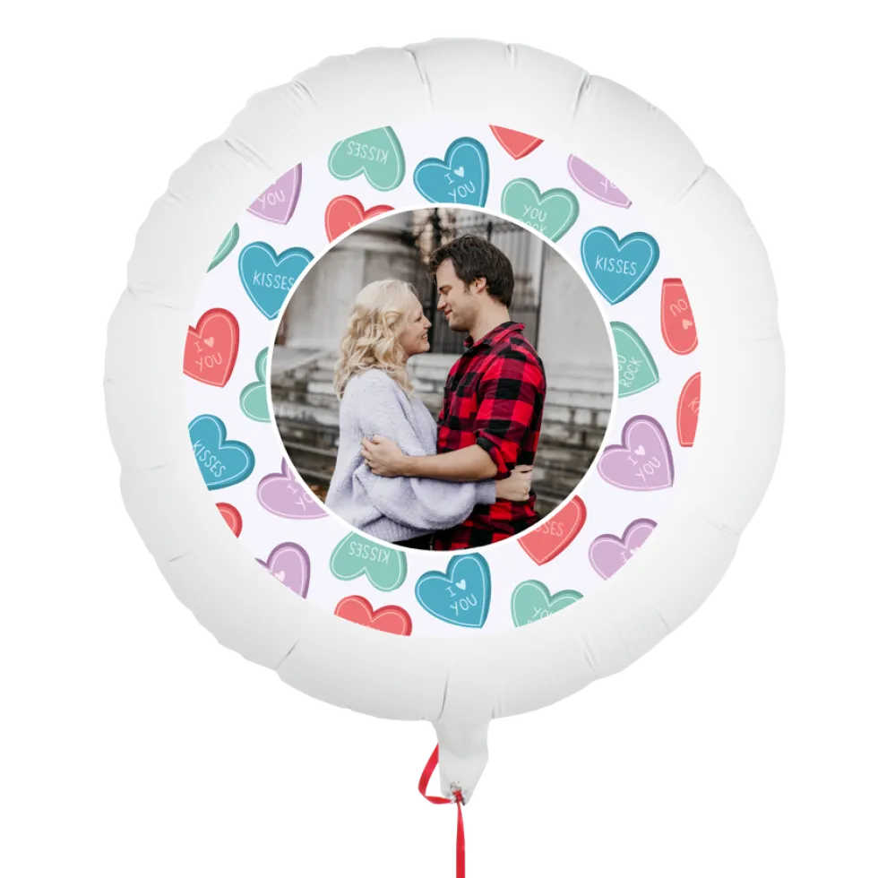 Ballon met foto en tekst