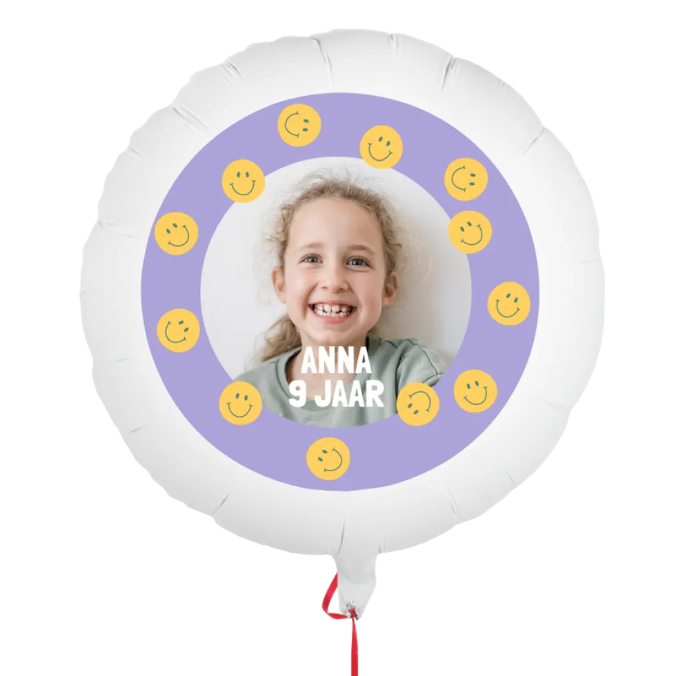 Ballon met foto en tekst