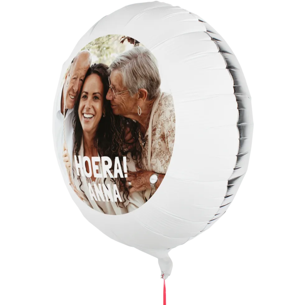Ballon met foto en tekst
