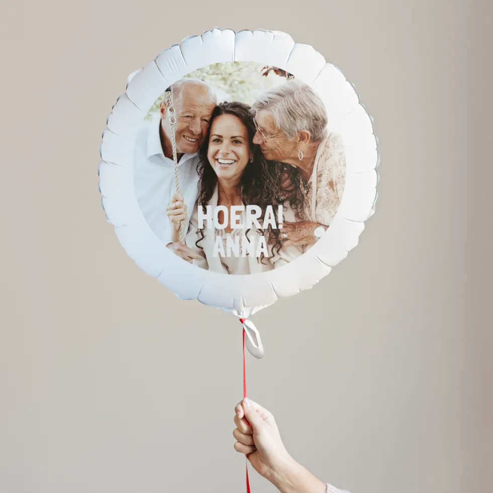 Ballon met foto en tekst