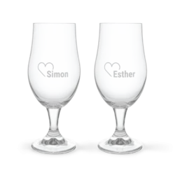 Bier borrelpakket met gegraveerde glazen