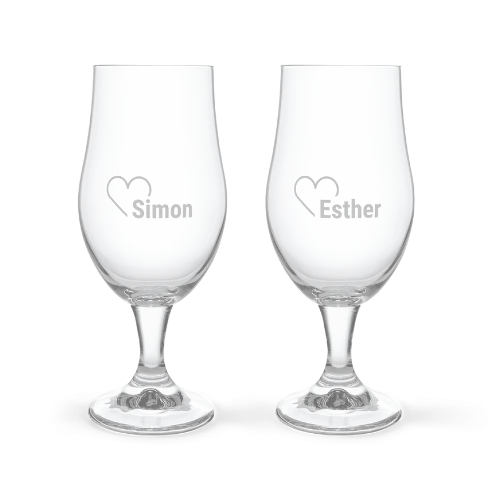 Bier borrelpakket met gegraveerde glazen