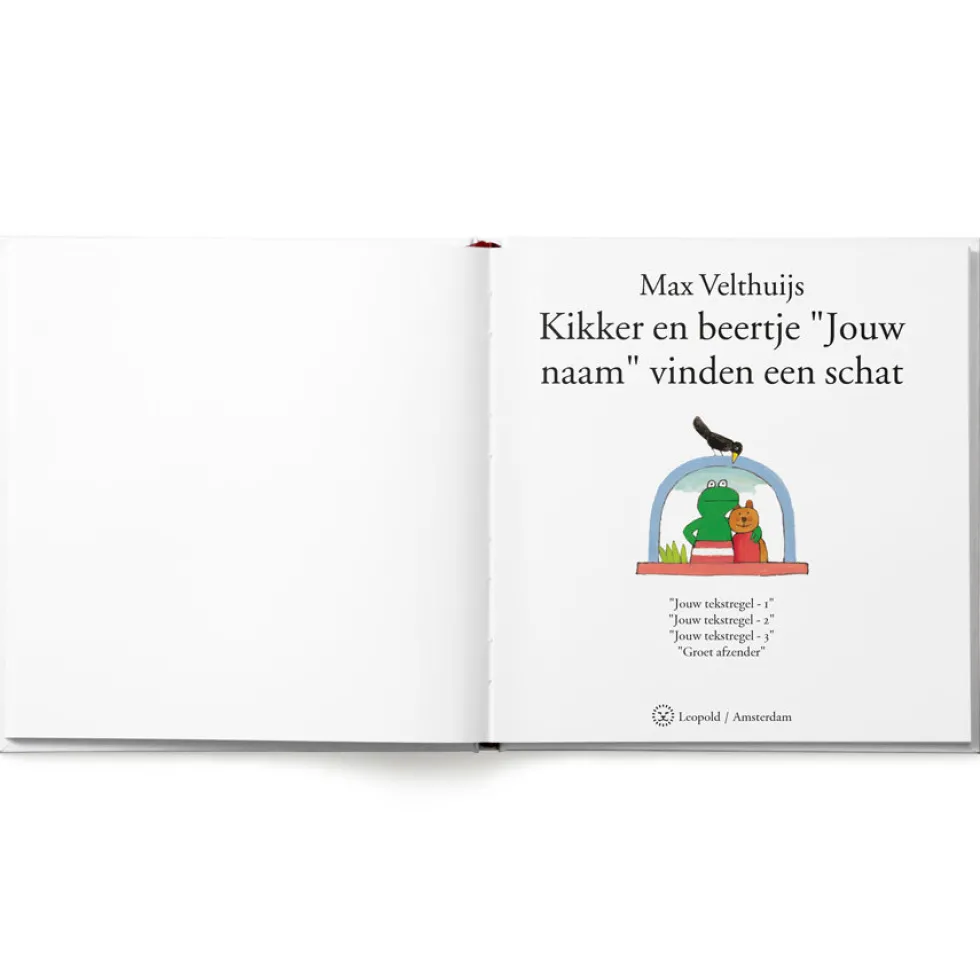 Boek "Kikker en beertje vinden een schat" personaliseren