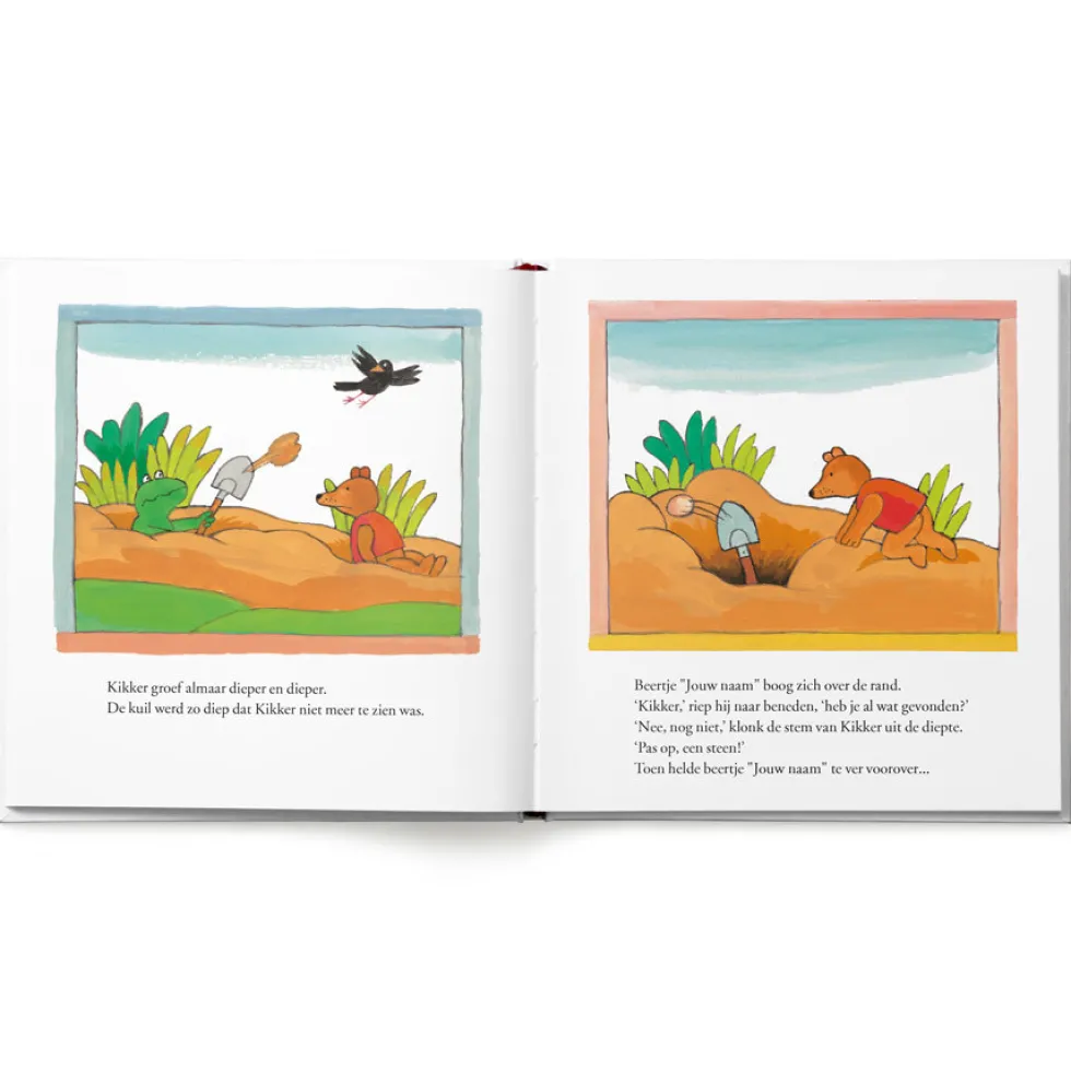 Boek "Kikker en beertje vinden een schat" personaliseren