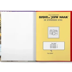 Boek "Suske en Wiske - De Stuivende Stad" met naam