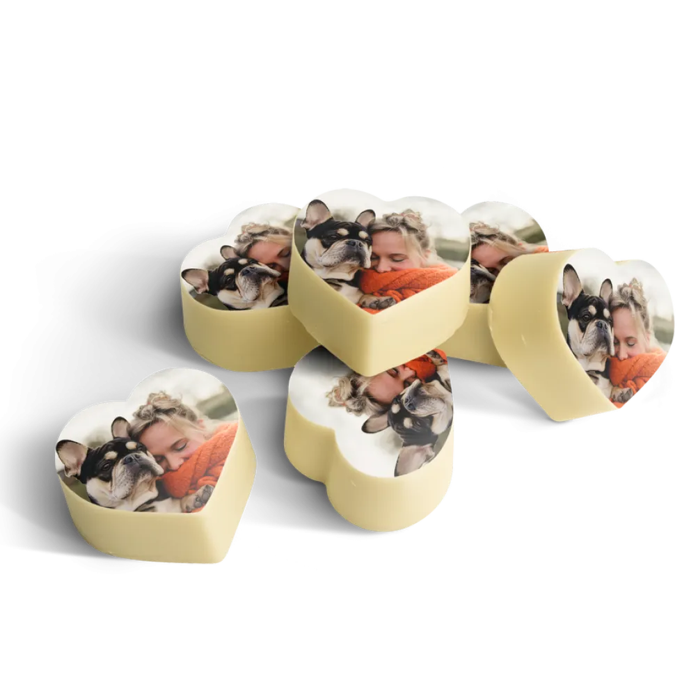 Chocolade hartjes met foto
