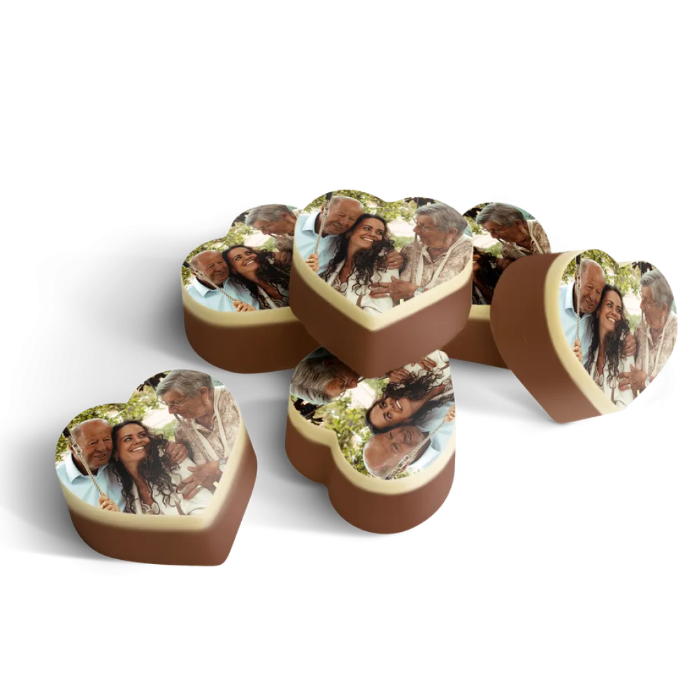 Chocolade hartjes met foto
