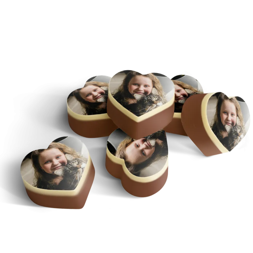 Chocolade hartjes met foto