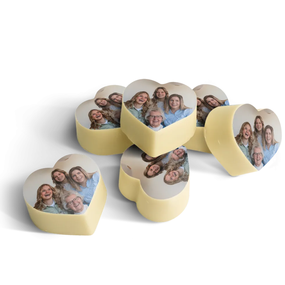 Chocolade hartjes met foto
