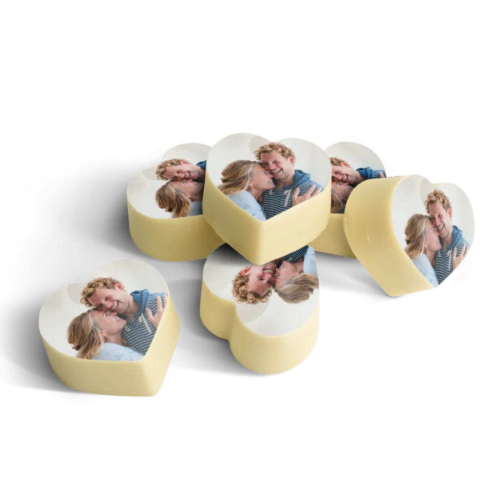 Chocolade hartjes met foto