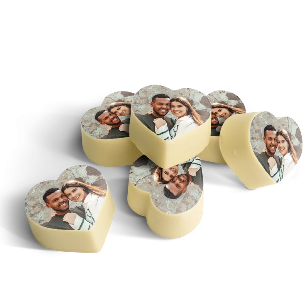 Chocolade hartjes met foto