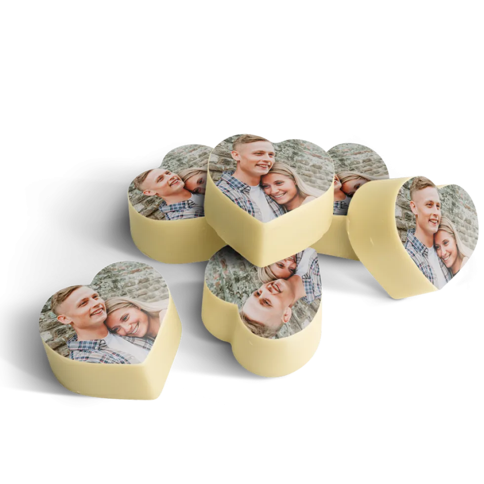 Chocolade hartjes met foto