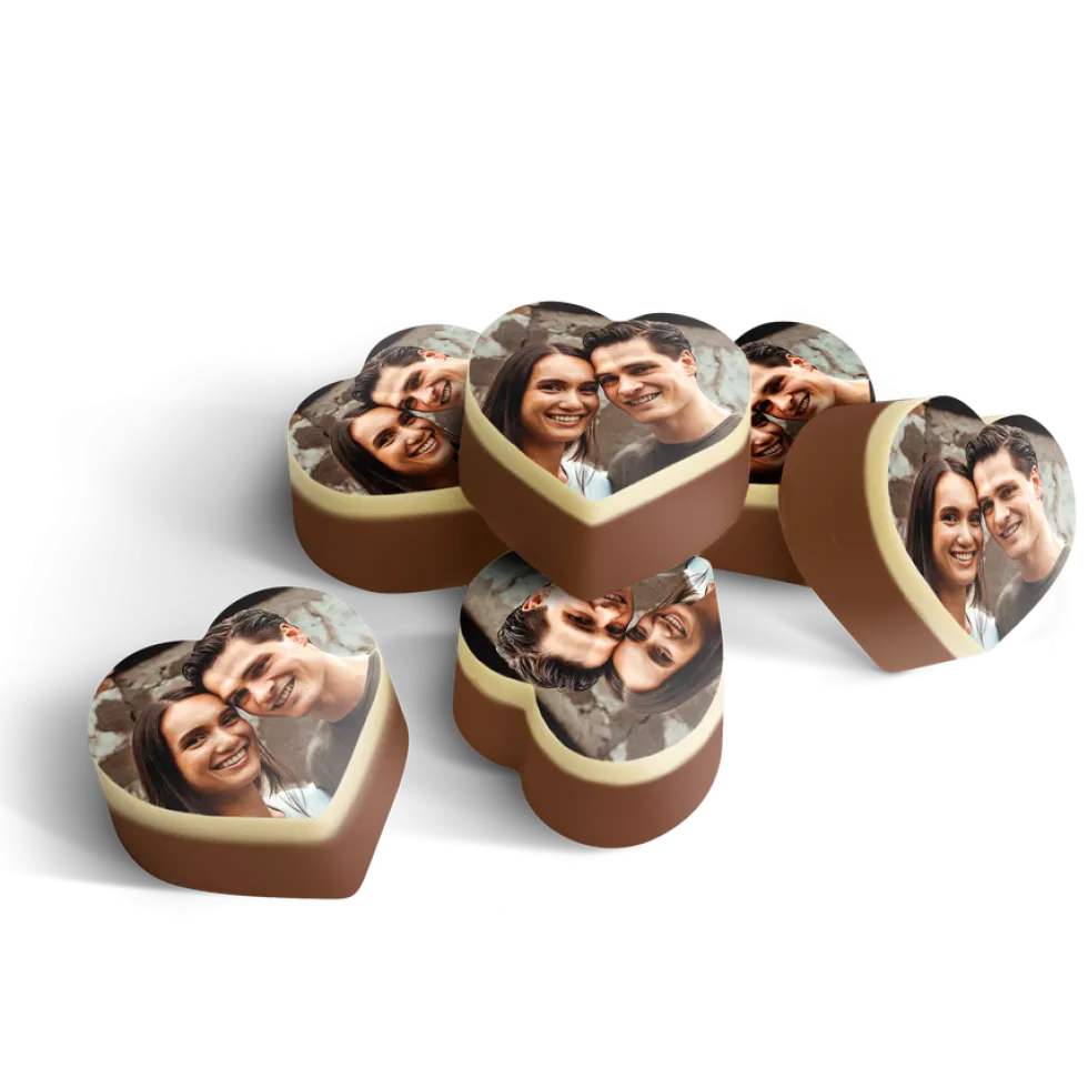 Chocolade hartjes met foto