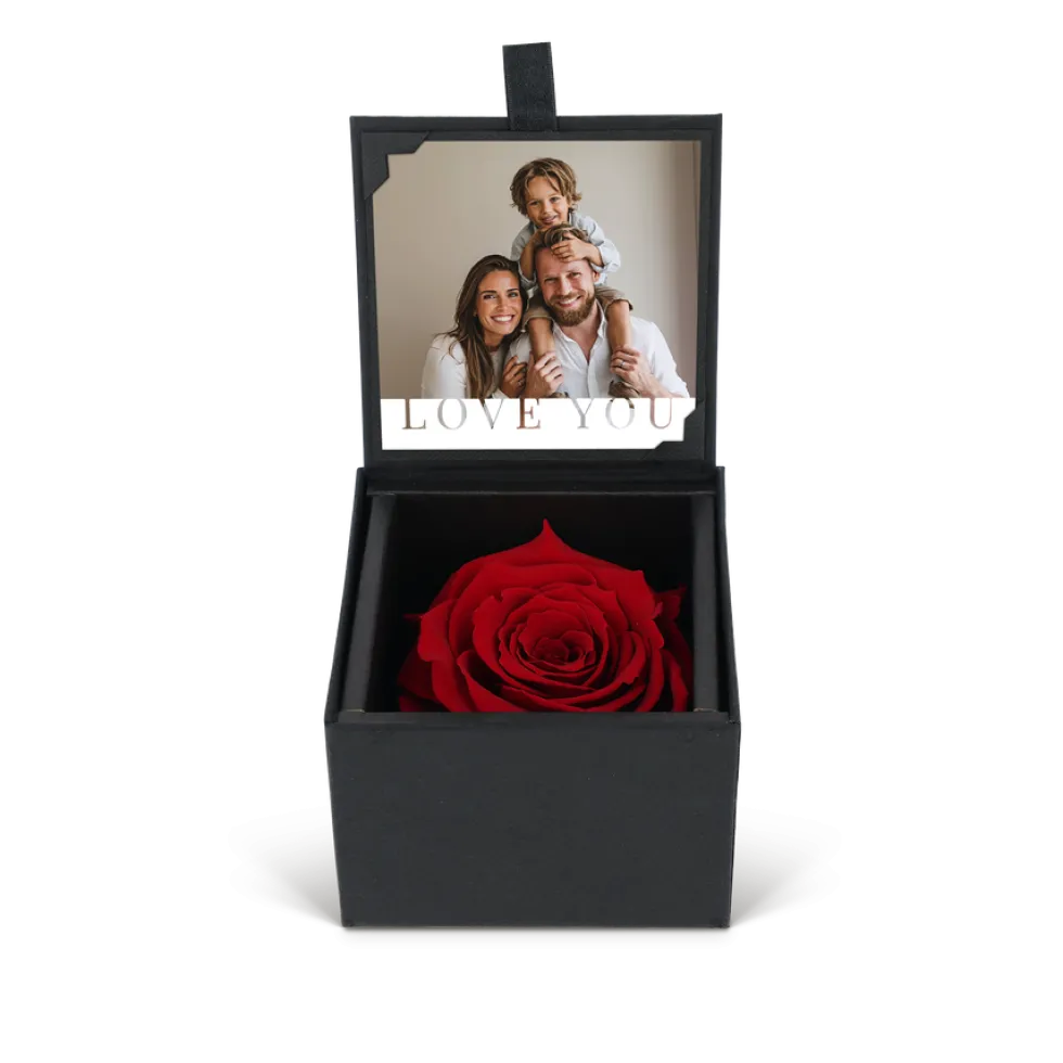 Eeuwige roos met foto afdruk