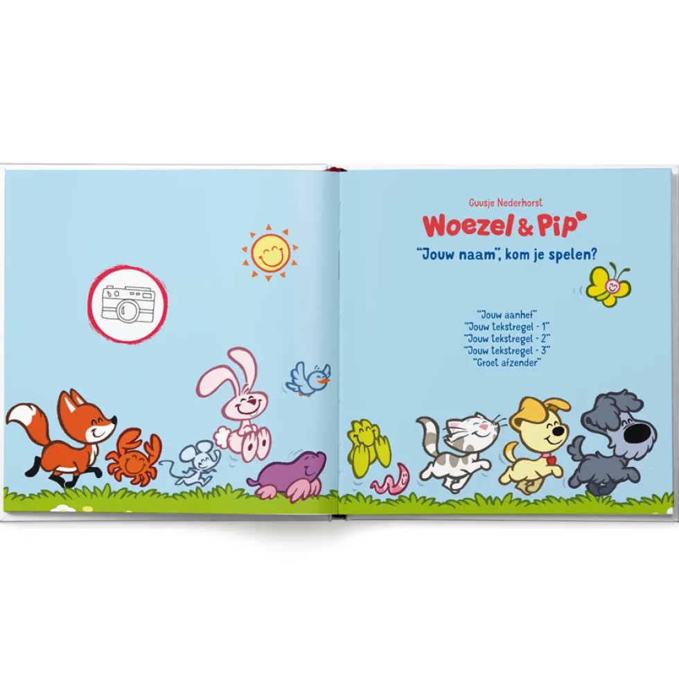 Flapjesboek met naam XXL - Woezel en Pip - Verstoppertje