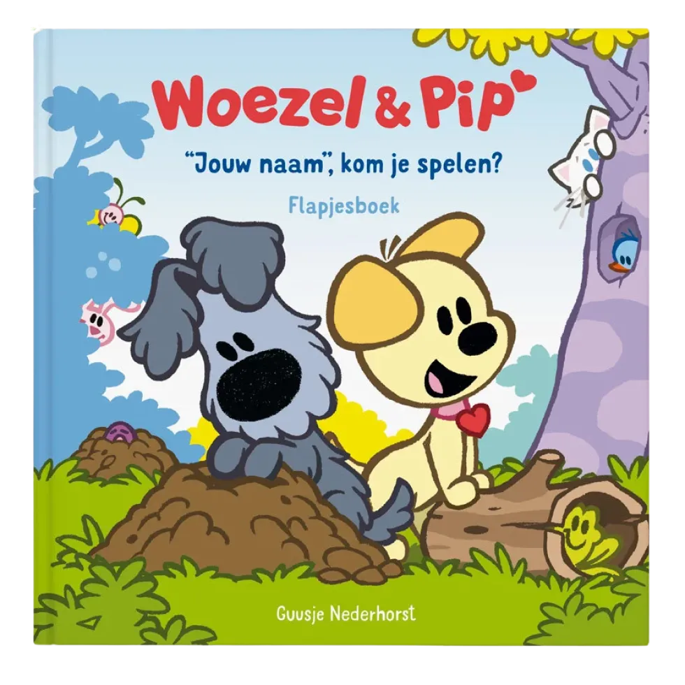 Flapjesboek met naam XXL - Woezel en Pip - Verstoppertje