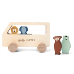 Houten dierenbus met naam graveren - Trixie
