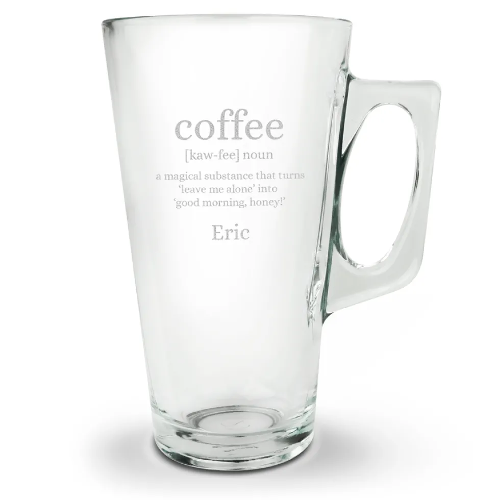 Latte Macchiato glas met naam graveren
