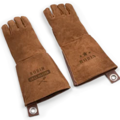 Leren BBQ handschoenen met naam - set van 2