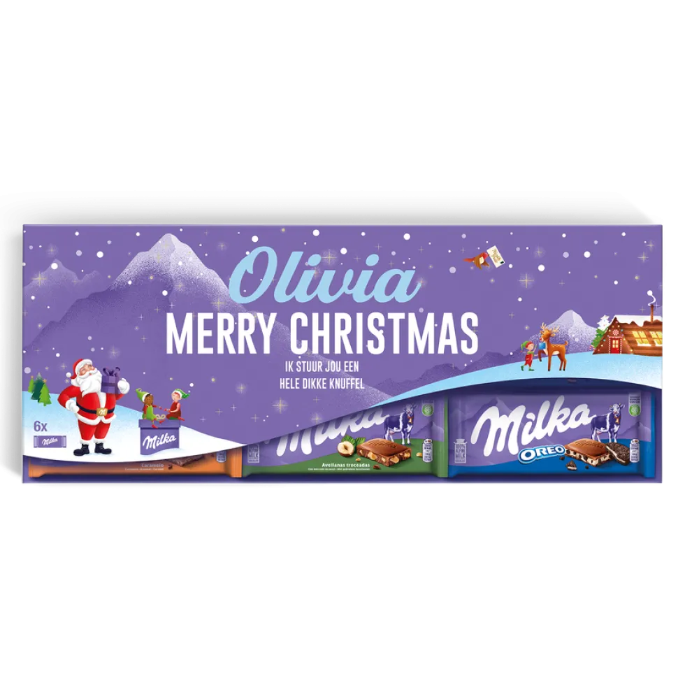 Mega Milka reep met naam en foto bedrukken