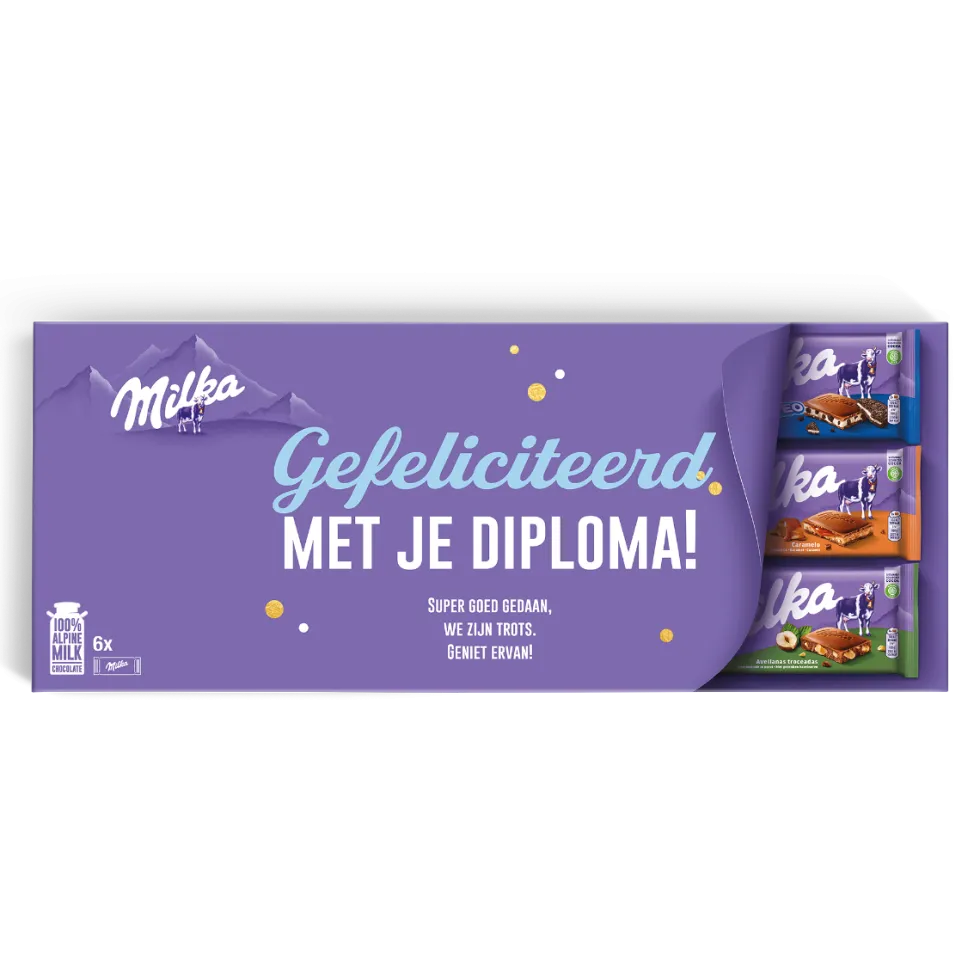 Mega Milka reep met naam en foto bedrukken