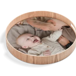 Rond dienblad Houtlook - 40 cm