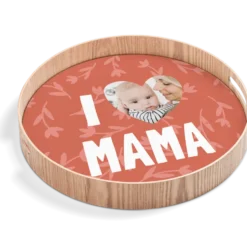Rond dienblad Houtlook - 40 cm