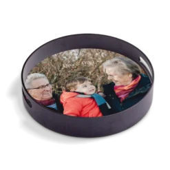 Rond dienblad zwart - 30 cm