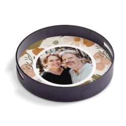 Rond dienblad zwart - 30 cm
