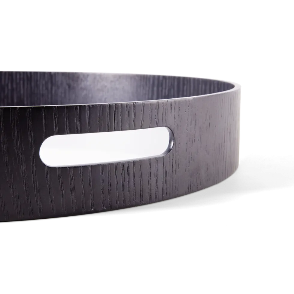 Rond dienblad zwart - 30 cm