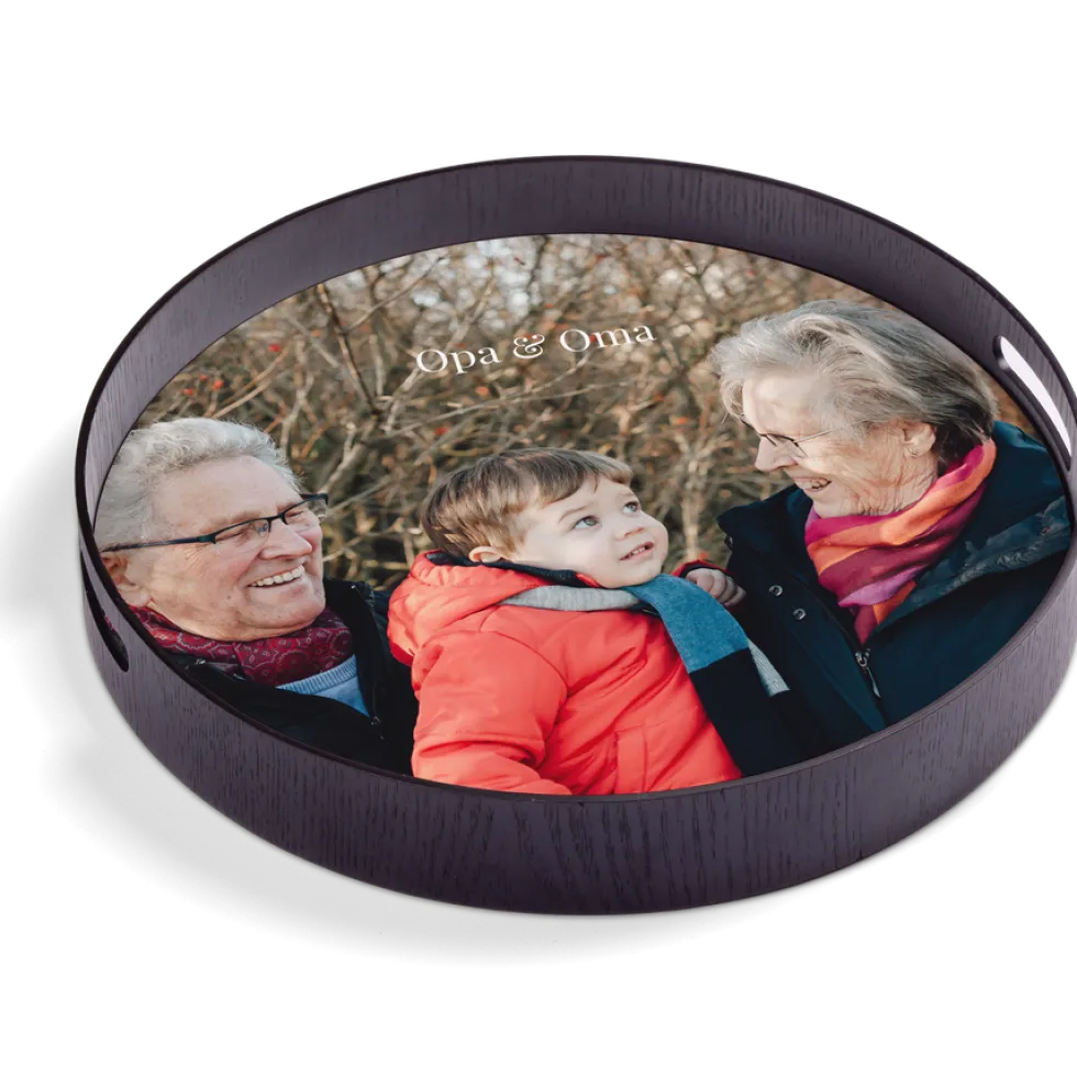 Rond dienblad zwart - 40 cm