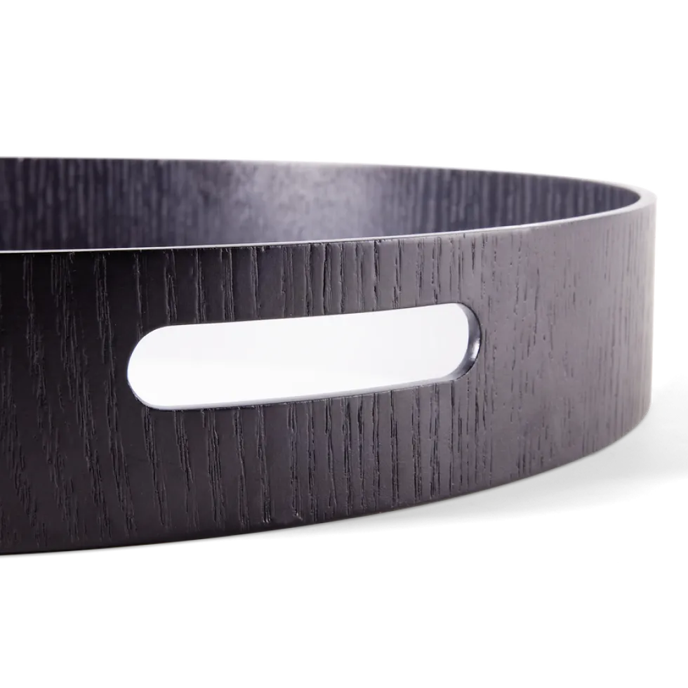 Rond dienblad zwart - 40 cm