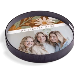 Rond dienblad zwart - 40 cm