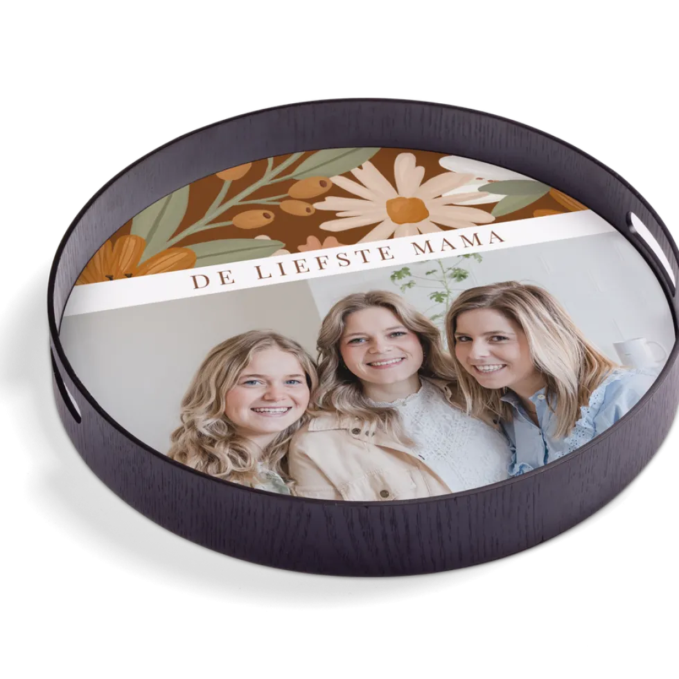 Rond dienblad zwart - 40 cm