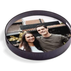 Rond dienblad zwart - 40 cm