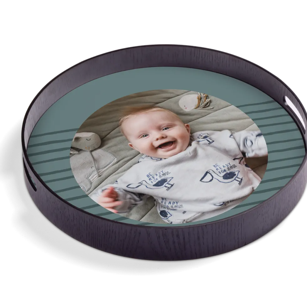 Rond dienblad zwart - 40 cm