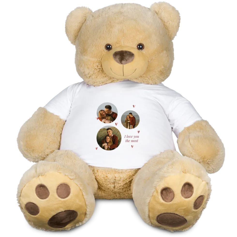 Teddybeer XXL met bedrukt T-shirt