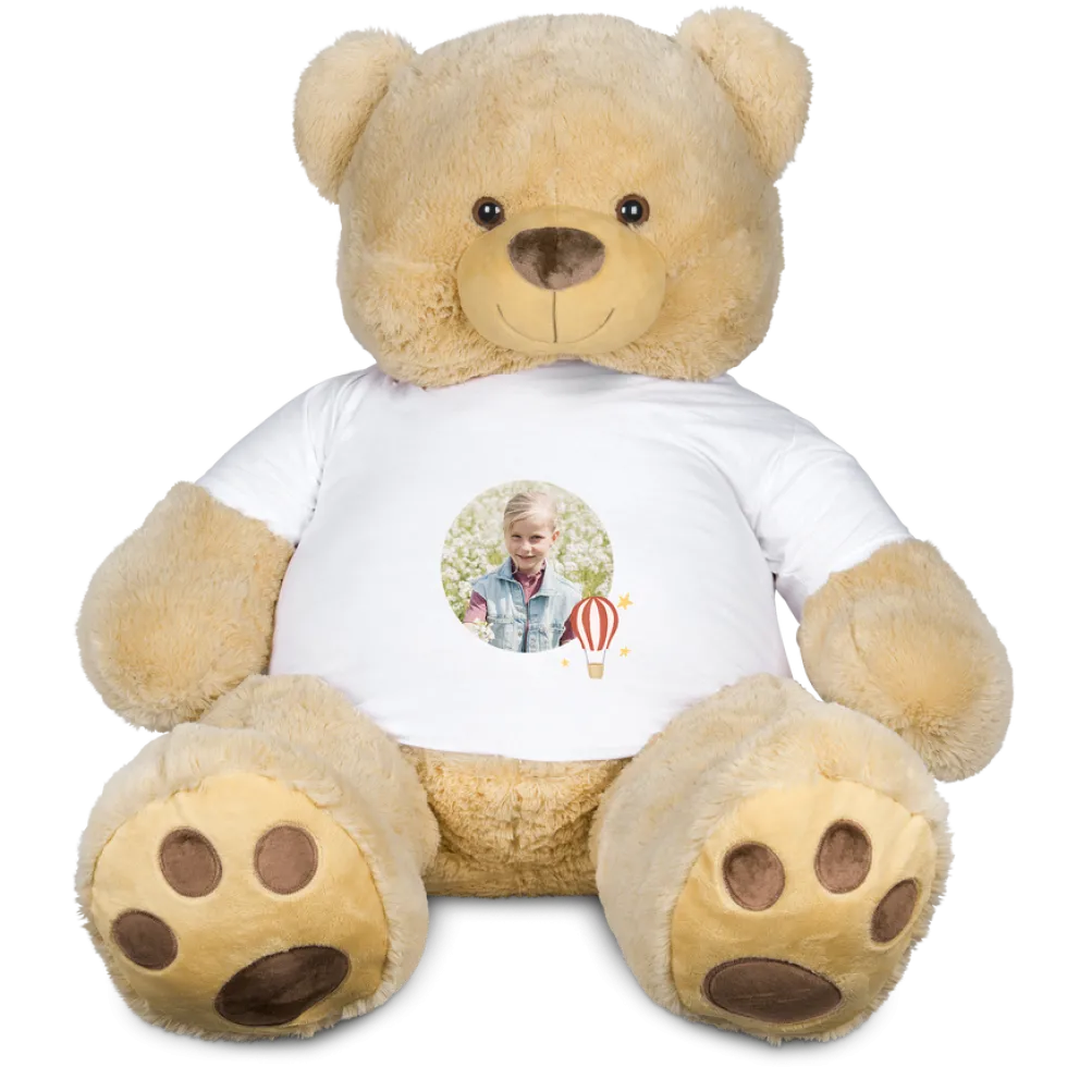 Teddybeer XXL met bedrukt T-shirt